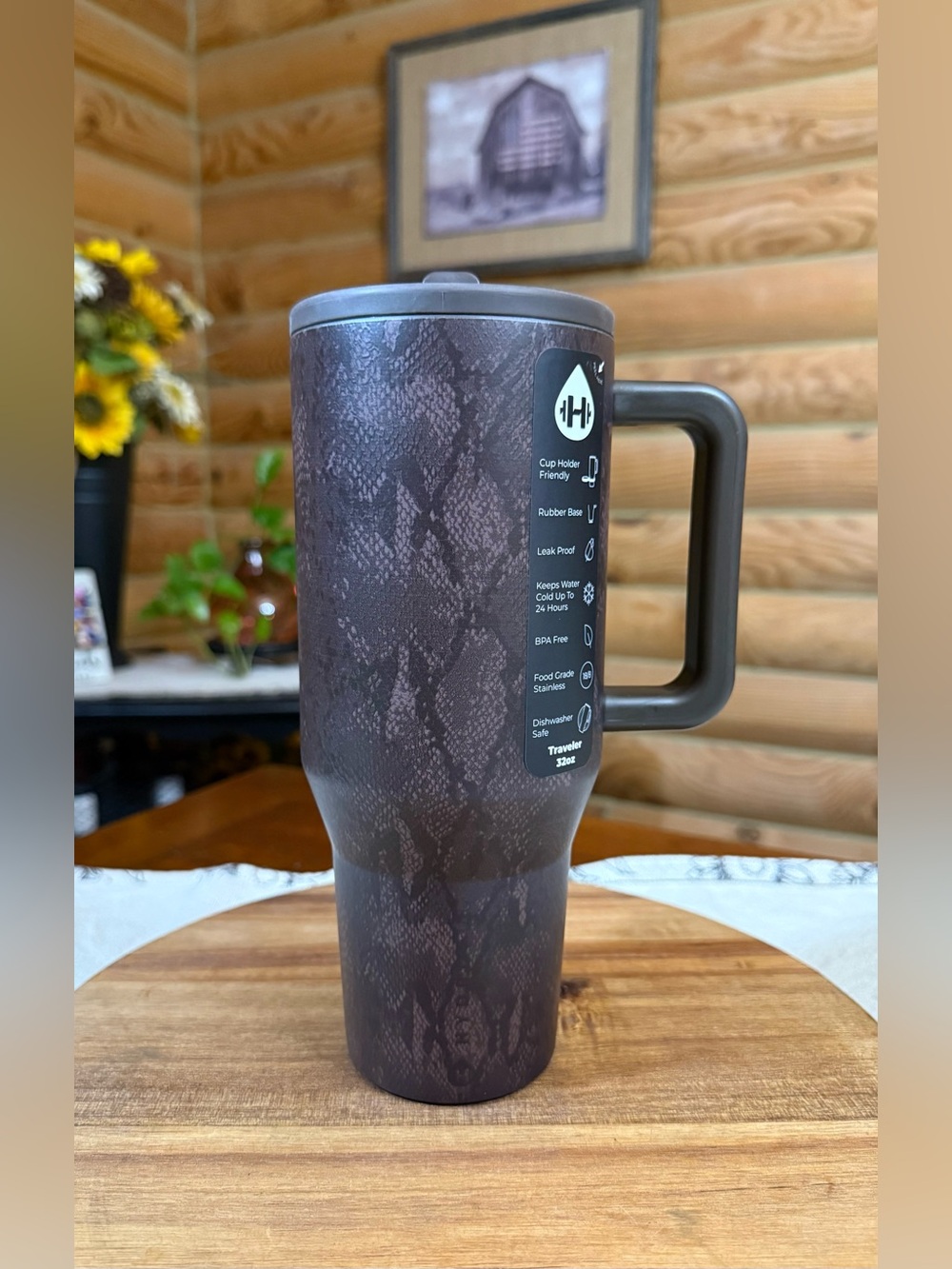 SNAKESKIN HydroJug X Rylee Arnold 32oz Traveler Tumbler • LEAKPROOF